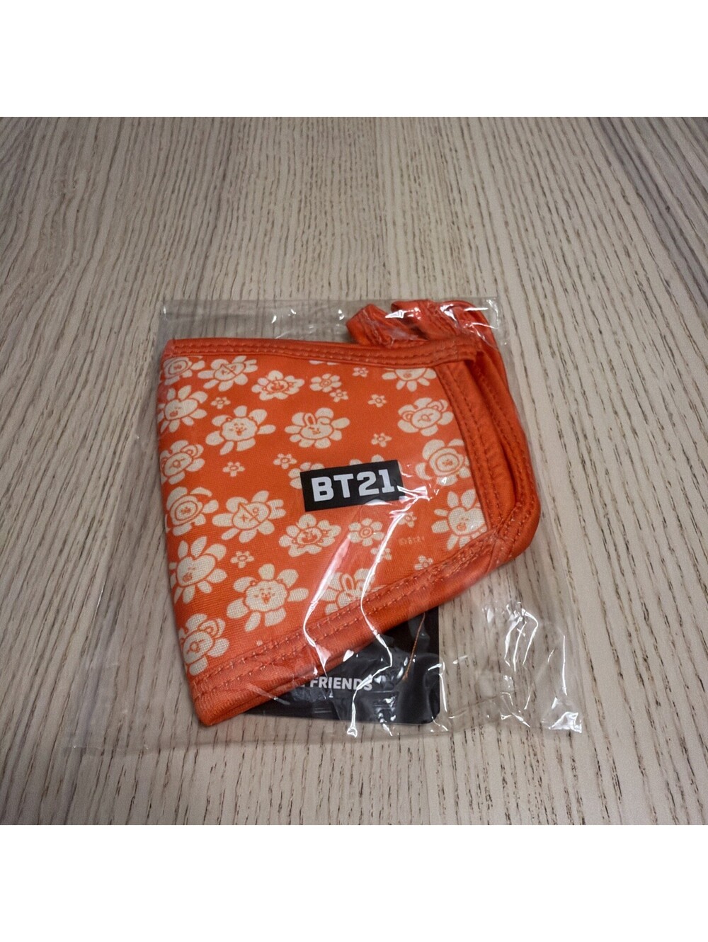 BT21 Line Friends Orange Floral Face Mask Reusable Washable Cloth BTS New Sealed